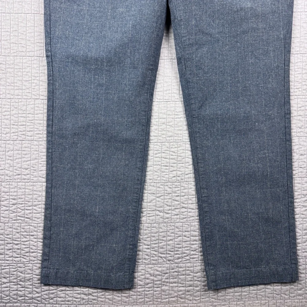 Banana Republic Aiden Chinos Mens 34x30 (34x28) Blue Gray Glen Plaid Slim Pants